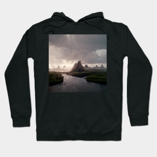 Death Stranding Swamp Landscape with Mountains Hoodie